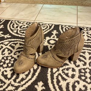 Women’s suede cut out booties
